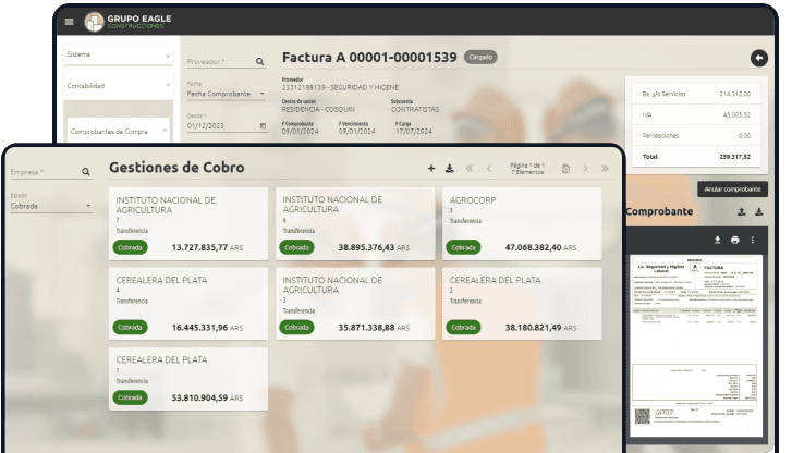 Grupo Eagle admin dashboard